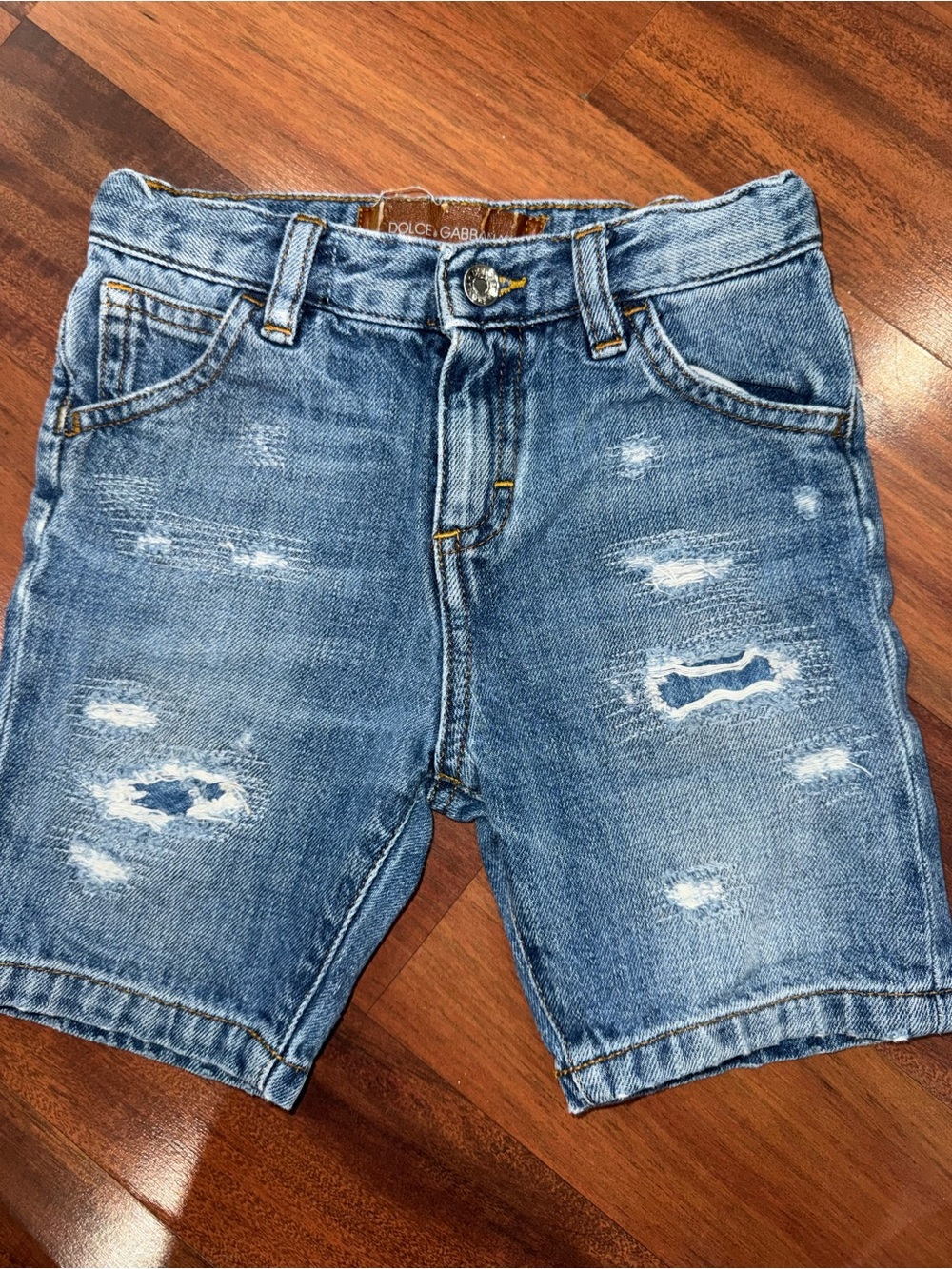 Dolce & Gabbana Light Blue Distressed Denim Shorts